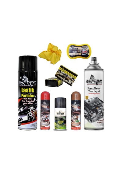 Motor Klima Temizleyici Lastik Torpdo Parlatıcı Sünger Bez Ebrayn