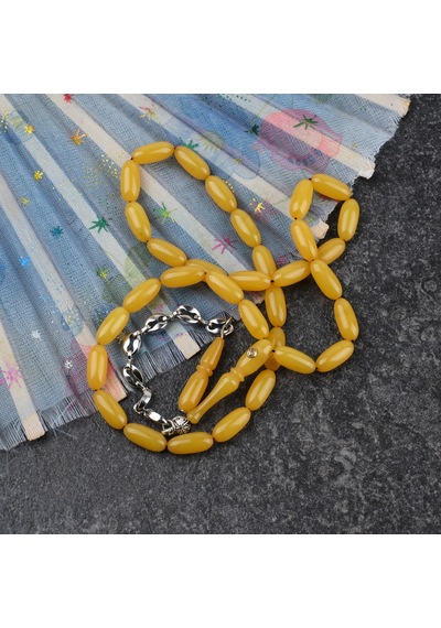 Sıkma Kebribar Usta İşi İmzalı Gümüş Kaplama Püskül Kapsül Kesim 6x12mm Tesbih