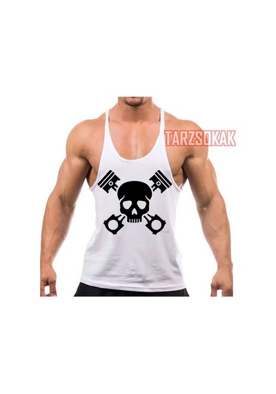 Tarzsokak Gym Tank Top Fitness Sporcu Atleti Gym71 Beyaz