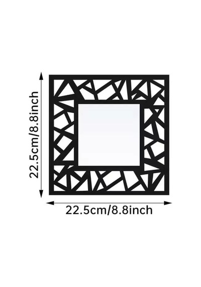 2'li Set Kırılmaz Pleksi Dekoratif Duvar Aynası - 22.5x22.5 Cm Geometrik Çerçeveli 1. Sınıf Ayna Belirtilmemiş