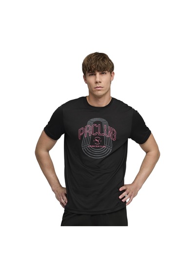 Puma Run Club Graphic Erkek Siyah Koşu T-shirt 52844701