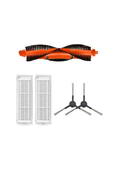 Xiaomi Mop Pro Stytj02ym Uyumlu 1 Adet Ana Fırça 2 Adet Filtre 2 Adet Siyah Yan Fırça