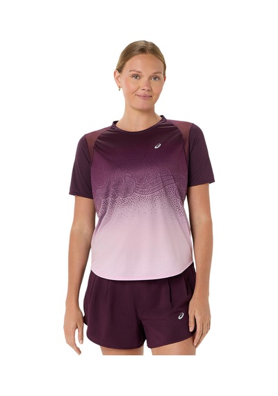 Asics Road Fade Ss Top Kadın Dark Aubergine/black Kısa Kollu Tshirt 2012d420-501