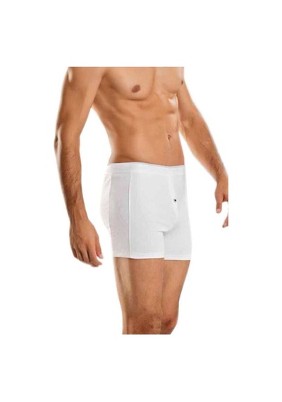 Berrak Erkek Beyaz 4'lü Paket 1059 Likralı Düğmeli Boxer
