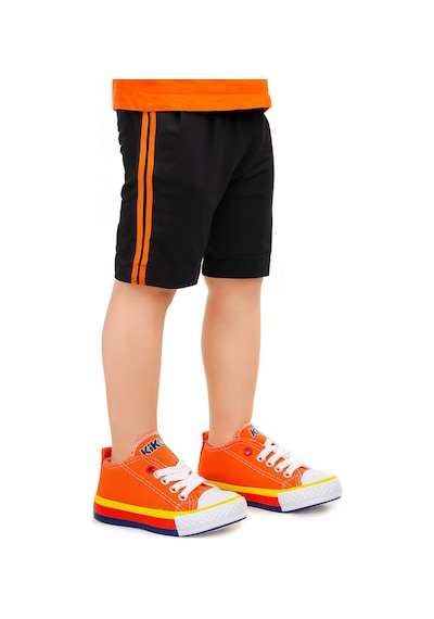 Kiko Kids Tinna Bağcıklı Erkek Bebek Keten Spor Ayakkabı Turuncu