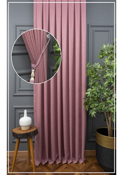 Evdepo Home Gül Kurusu Fon Perde Tek Kanat (539791730) Gülkurusu