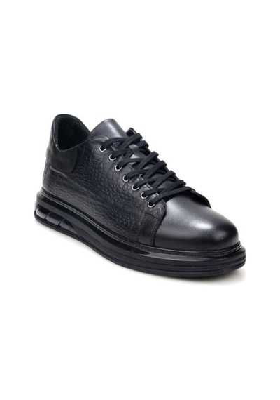 Papuçcity Pisagor Ps-01209 Erkek Hakiki Deri Sneakers Spor Ayakkabı Siyah