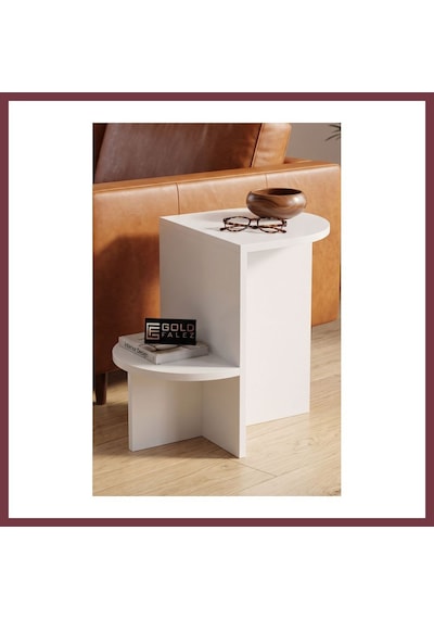 Storeşahin Setro Yan Sehpa Suntalam Beyaz 53x35 Cm Shn0720