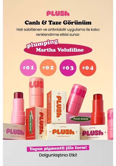 Elensilia Plush Jelly Yanak Ve Dudak Renklendirici Jel Tint Elensilia Plush Blush And Lip 01 Peach Attack