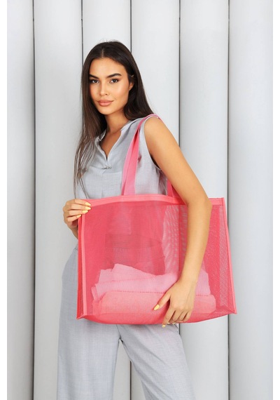 Mademoss Şık Plaj ve Alışveriş Çantası Pembe