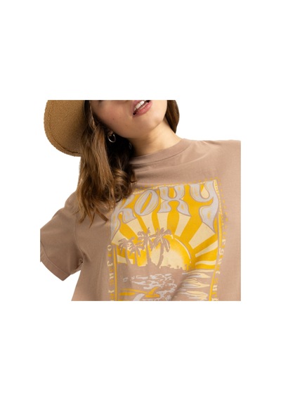 Roxy Roxy Sunnyoversize Enzyme Wash Kadın Kahverengi Tişört Czu0 Kahve