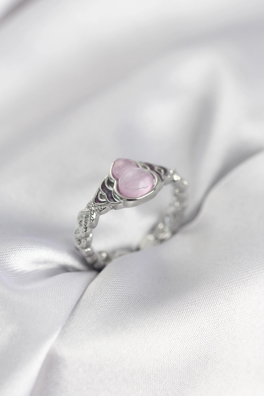Gümüş Renk Pembe Damla Model Kadın Yüzük Çok Renkli