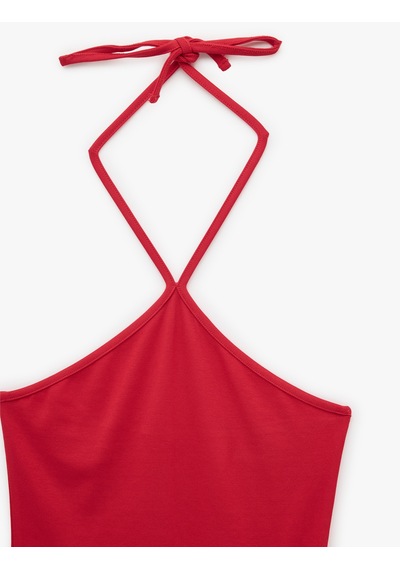 Koton Koton X Sibil Çetinkaya - Slim Fit Boyundan Bağlamalı Halter Yaka Top Kırmızı 6sak10071uk Koton Koton X Sibil Çetinkaya - Slim Fit Boyundan Bağlamalı Halter Yaka Top Kırmızı 6sak10071uk