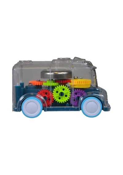 Ctoy Işıklı Sesli Şeffaf Minibüs Mavi