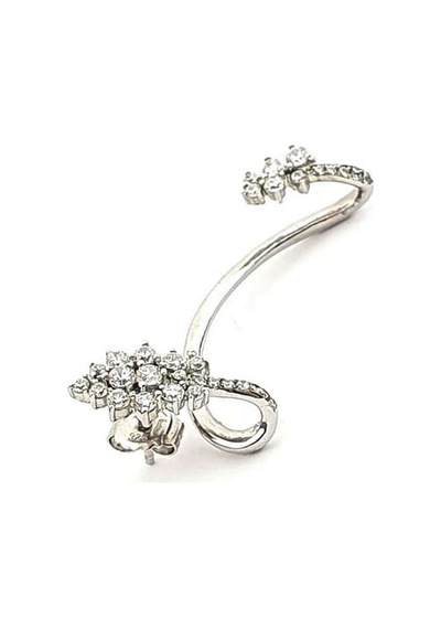 Pırlanta Işıltısında Zirkon Taşlı Gümüş Earcuff Tek Kupe