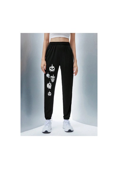 Tarzsokak Coolane Skull Print 4 Mevsim Eşofman Siyah