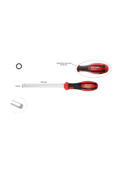 Ceta Form 8 Mm Allen Uçlu Tornavida F22-080-150