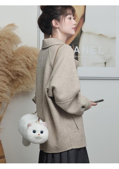 Bear & Deer Pelüş Kedi Şeklinde El Çantası Beyaz - Bd-cat006 Beyaz