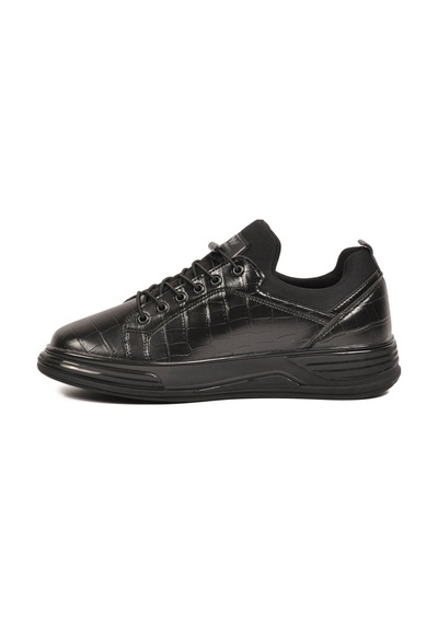 Walkway Siyah Kroko Lastik Bağcıklı Erkek Sneaker Balase M