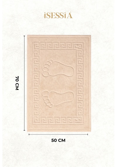 Serra 5 Adet %100 Pamuk En Iyi Emici Ayak Havlusu Konforlu Banyo Paspası 50x70cm Bej