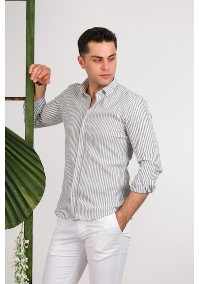 Modtime Slimfit Gofre Kumaş Pamuklu Yazlık Erkek Gömlek