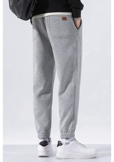 Genius Store Genıus Store Erkek Eşofman İçi Polarlı Bağcıklı Bel Jogger Spor Eşofman Altı Spor-esf001 Gri