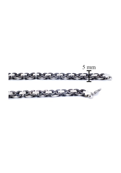 Ferizz 316l Çelik Siyah Kral Erkek Zincir Kolye 55 Cm Zn-269 Siyah