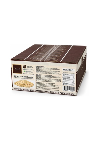 Callei Chocolate Beyaz Damla Çikolata 3 Kg