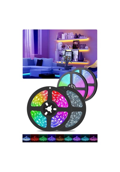 Şerit Led Rgb 16 Renk Uzaktan Kumandalı Tak Çalıştır 5 M 12 Volt Karışık