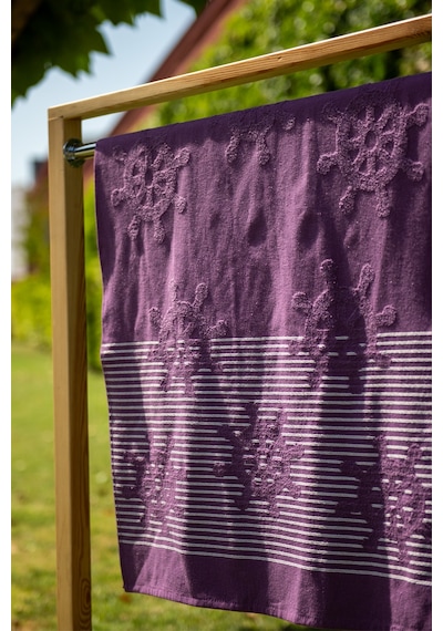 Menderes Home Cotton Collection Bukle Plaj Havlusu Çark Mor