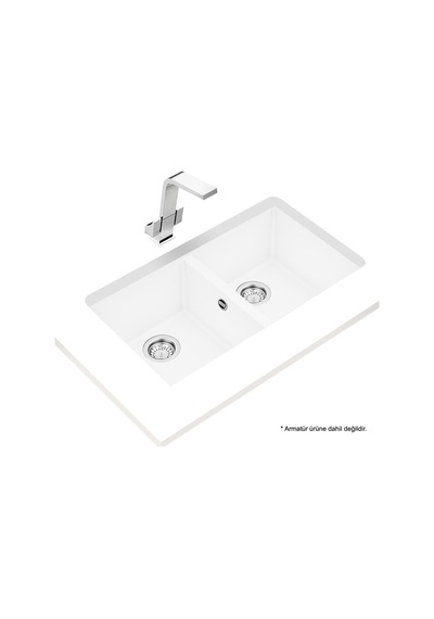 Teka Square 2B 760 Tg Artıc Beyaz Granit Eviye. Tezgahaltı