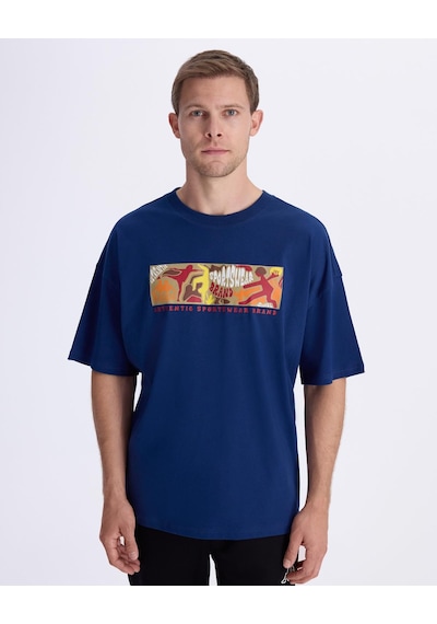 Kappa Authentic Berlo Erkek Mavi Oversize Tişört