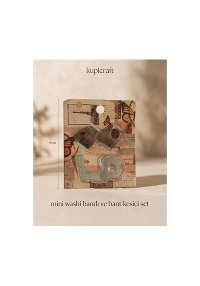 Mini Washi Bant Ve Bant Kesici Seti Vintage Tasarım Model 2 - 942410251 Diğer