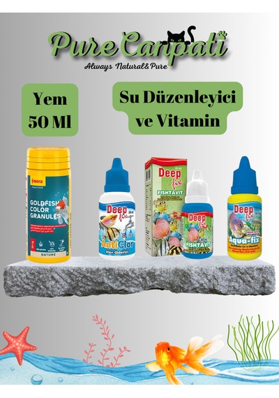 Purecanpati Japon Balığı Yem & Su Bakım Seti 50 Ml