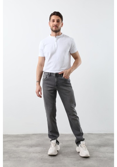 Banny Jeans Erkek Likralı Straight Fit Jean Pantolon Gri