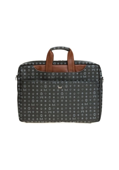 Bilik Deri Monogram Siyah/Taba Unisex Laptop & Evrak Çantası BRIE Siyah - Taba