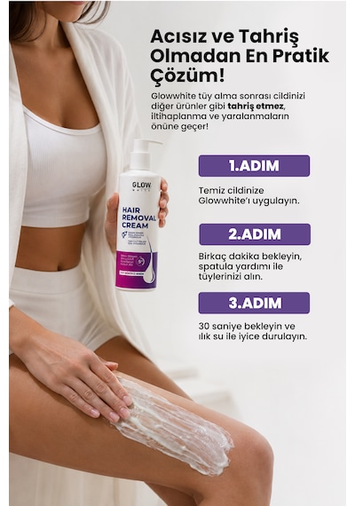 Glow Whıte Tüy Dökücü Krem Tüy Oluşumunu Geciktirici Etkili