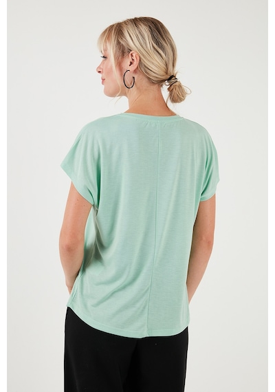 Lela Baskılı Bisiklet Yaka Regular Fit Bayan T Shirt 6671000 Mint
