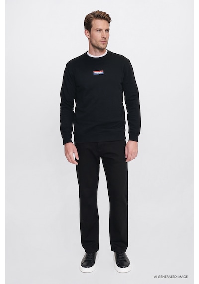 Wrangler Pamuklu Regular Fit Logo Detaylı Erkek Sweatshirt W2620152001 Siyah