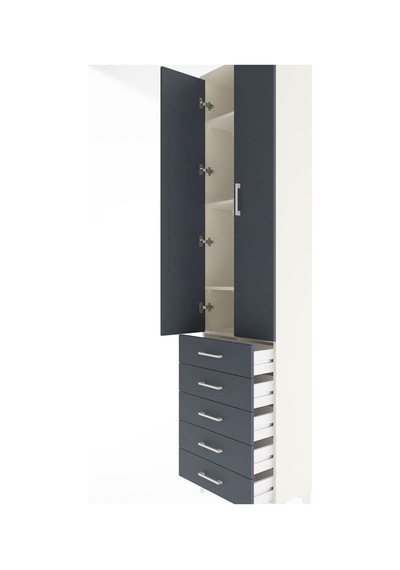 Arges Dolap 4 Raflı 5 Çekmeceli 2 Kapaklı 60x30x243 Aytaşı-an... Aytaşı