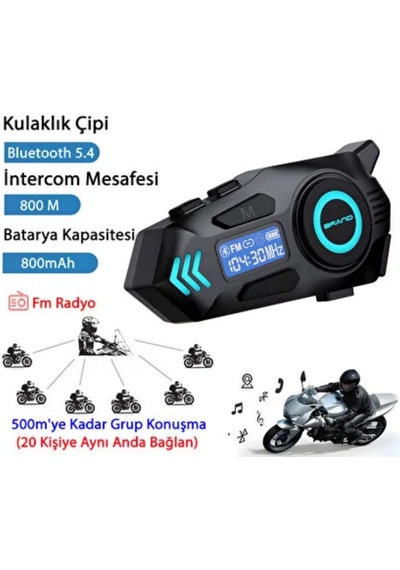 Nettech K09 Bisiklet-motosiklet İnterkom Kulaklık Mikrofon - Siyah