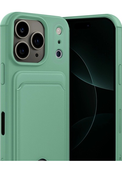 Apple Uyumlu iPhone 17 Pro Max Kelvin Kartvizitli Silikon Yeşil