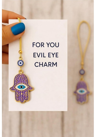Hamsa El Nazarlık Araba Dikiz Aynası Süsü Nazar Boncuklu Araç Aksesuarı, Araba İçin Dekoratif