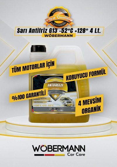 Wöbermann G13 -52 C 4 Mevsim Organik  Sarı Antifriz 4 L