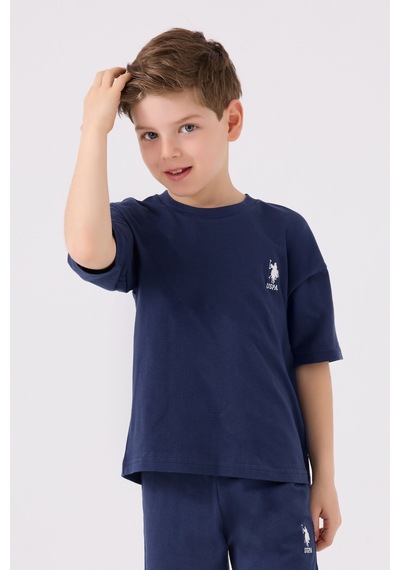 U.S. Polo Assn. Erkek Çocuk Koyu İndigo Bermuda Takımı 5274-43677 Koyu İndigo