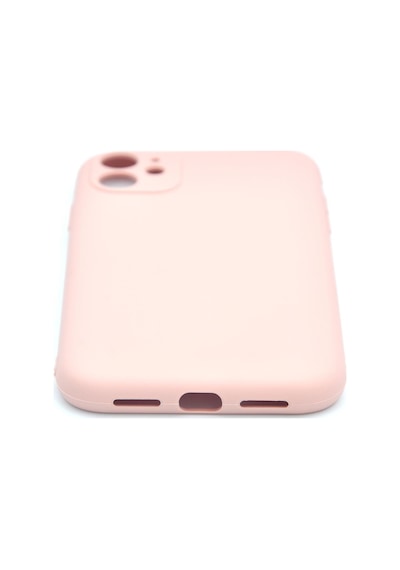 Apple Uyumlu iPhone 11 Düz Renk Esnek Yumuşak Silikon Kılıf Rubber Pembe