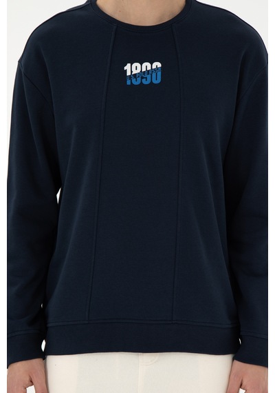 U.S. Polo Assn. Erkek Comfort Fit Bisiklet Yaka Lacivert Sweatshirt 50293430-VR033