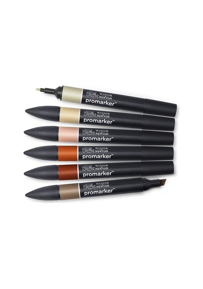 Winsor & Newton Promarker Earth Tones Çift Uçlu Markör Kalem Seti