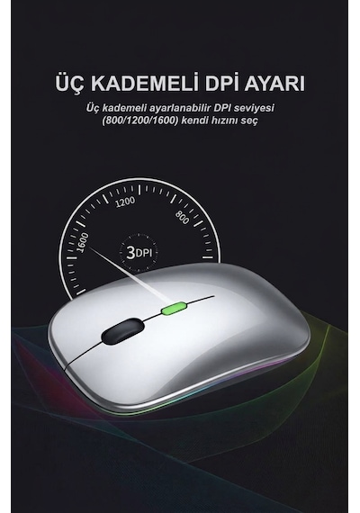 Sprange Sr-m1 Bataryalı Wireless Type-c Şarjlı Kablosuz Mouse Mouse Akt00847 Gümüş