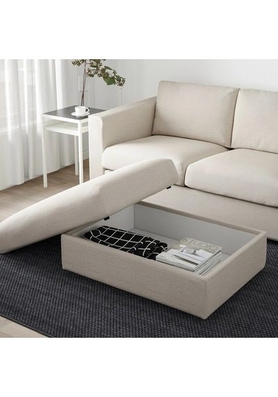 Ikea Bej Modern Kanepe - Saklama Gözlü Puf